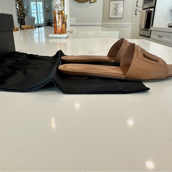 Dolce & Gabbana Brown Logo Slide Sandals - Picture 5 of 9